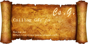 Csillag Géza névjegykártya