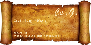 Csillag Géza névjegykártya