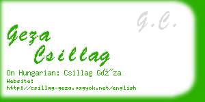 geza csillag business card